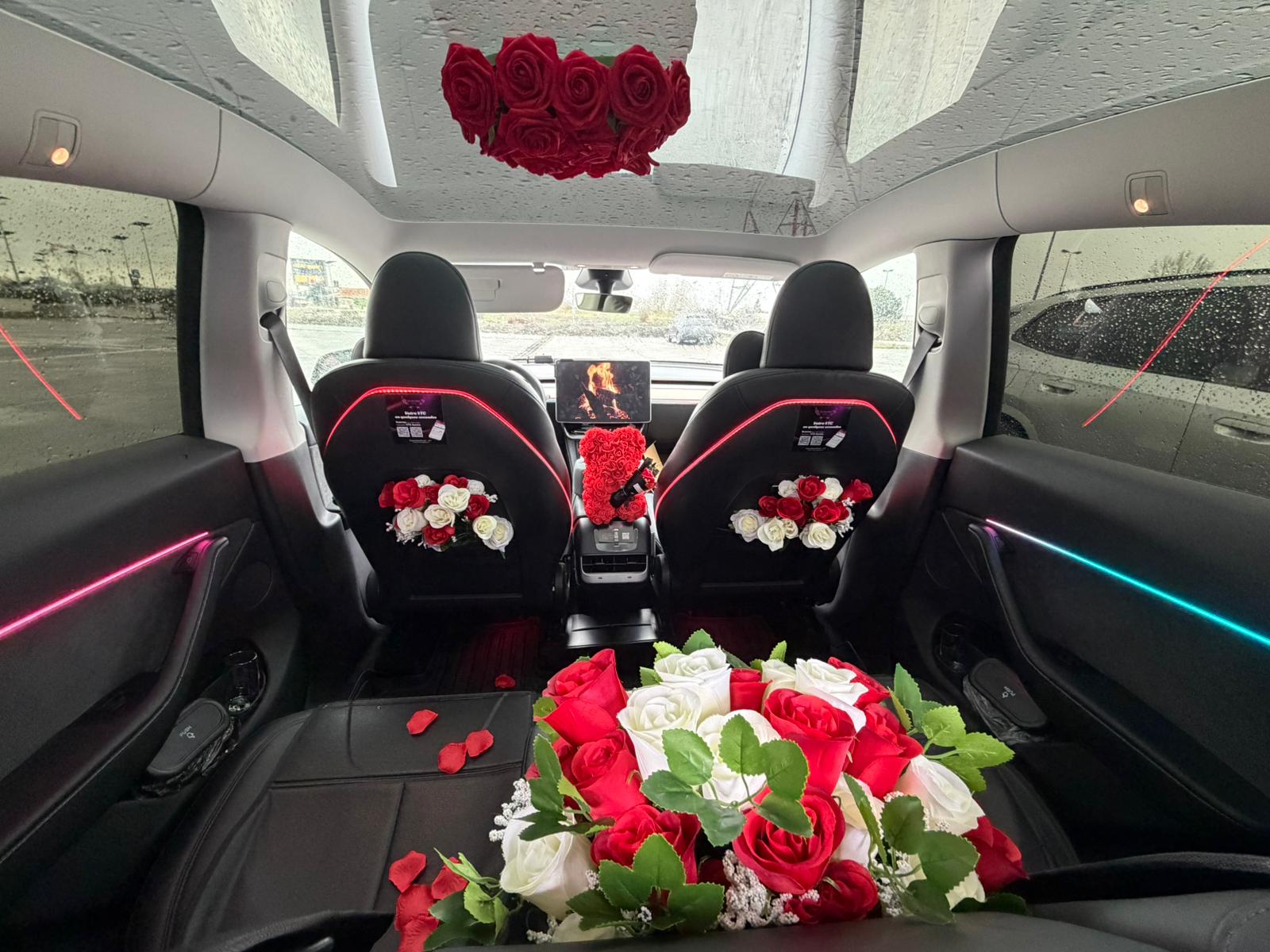 Tesla Model Y toit panoramique intérieur luxe soirée événement Toulouse