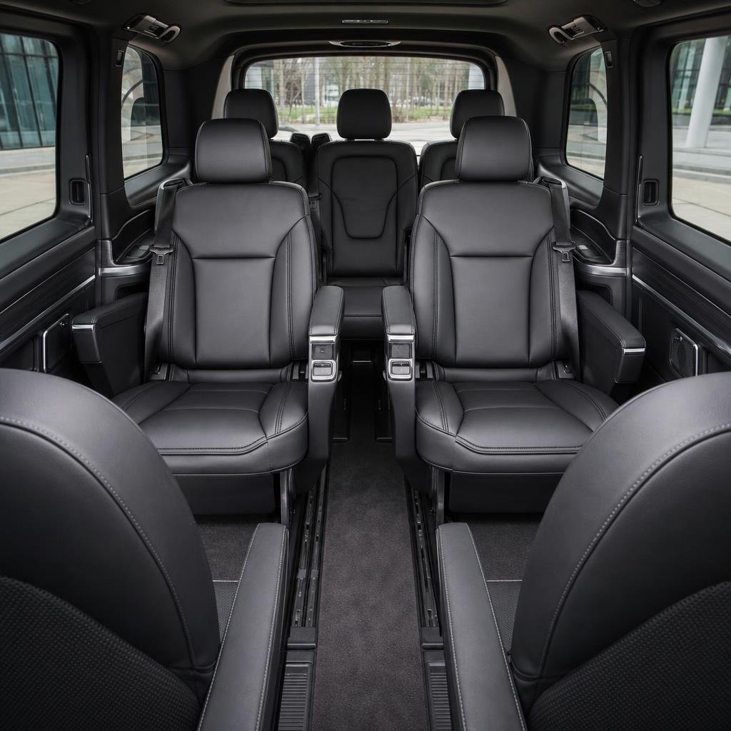 Intérieur Mercedes Classe V VTC Toulouse — sièges cuir individuels van premium Urban Prestige